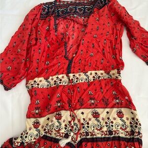 Spell Red and Cream Jumpsuit